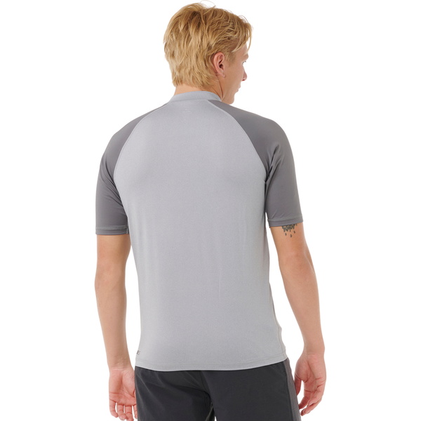 2026 Rip Curl Da Uomo Shock UPF Short Sleeve Lycra Vest 16HMRV - Grey Marle